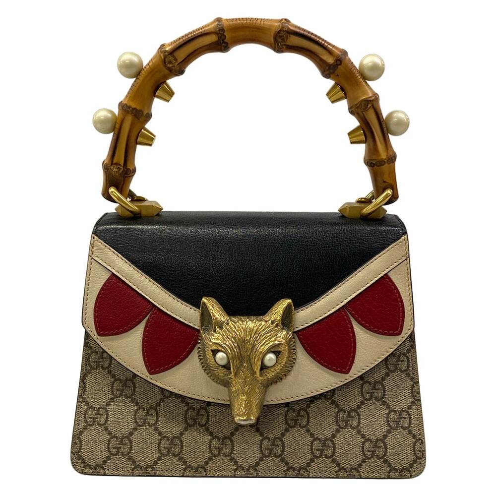 Gucci Bamboo Handbag 466428 PVC Leather